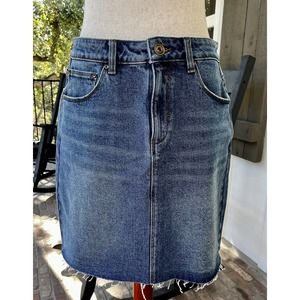 A Loves A Cut Off Frayed Hem Denim Skirt Women's Size 31